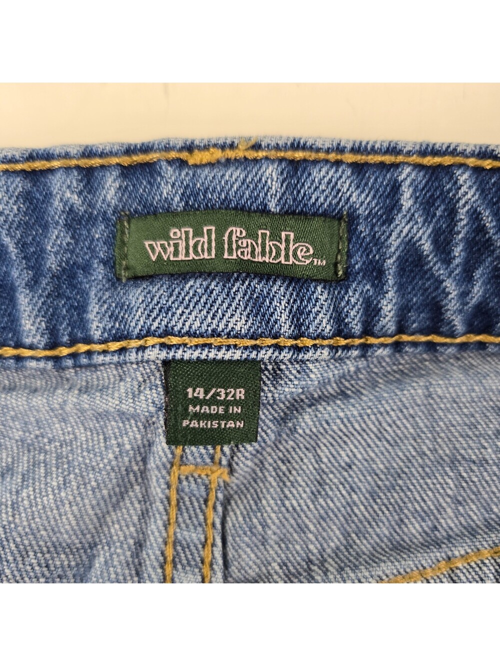 Wild Fable Jeans Women's 14/32R (32x30) Blue Marble Swirl Highest Rise Baggy - Picture 4 of 9